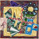 Frank Stella, Then Came a Fire and Burnt the Stick, from Illustrations after El Lissitzky's Had Gadya (A. 175), 1984, Lithograph, linocut and screenprint in colors (some attenuated) with collage and hand-coloring, on T.H. Saunders and Somerset papers, the full sheet