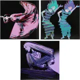 Andy Warhol, Martha Graham (F. & S. 387-389), 1986, The complete set of three screenprints in colors, on Lenox Museum Board, the full sheets