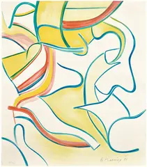 Willem de Kooning, Quatre Lithographies (Four Lithographs): one plate, 1986, Lithograph in colors, on Arches paper, the full sheet