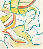 Willem de Kooning, Quatre Lithographies (Four Lithographs): one plate, 1986, Lithograph in colors, on Arches paper, the full sheet