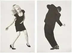 Robert Longo, Barbara & Raphael, from Men in the Cities, 1998, The complete set of two lithographs, on Rives BFK paper, the full sheets