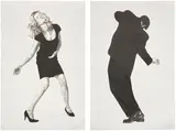 Robert Longo, Barbara & Raphael, from Men in the Cities, 1998, The complete set of two lithographs, on Rives BFK paper, the full sheets