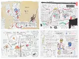 Jean-Michel Basquiat, Wolf Sausage; King Brand; Dog Leg Study; and Undiscovered Genius, 1982-1983/2019, The complete set of four screenprints in colors, on wove paper, the full sheets, with justification, all loose (as issued), all contained in the original dark blue linen-covered portfolio with silver embossed crown