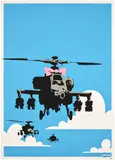 Banksy, Happy Choppers, 2003, Screenprint in colors, on wove paper, with full margins