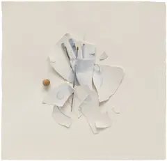 White Reconstruction by Liliana Porter, 1989, Unique acrylic, pencil and collage, on heavy wove paper, sold Apr 2026