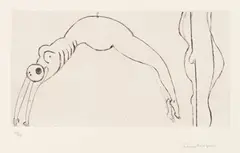 Louise Bourgeois, Arched Figure (MoMA 1071/B), 1992, Drypoint, on Arches paper, with full margins