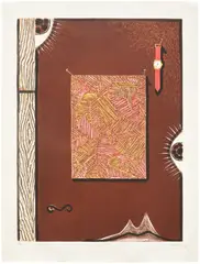 Jasper Johns, Face with Watch, 1996, Etching and aquatint in colors, on Arches Tout-en-Cas paper, with full margins