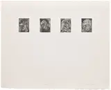 Leon Kossoff, Four Heads, 1984, Etching, on wove paper, with full margins