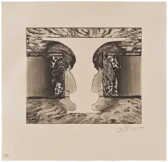 Valentine by Jasper Johns, 2010, Etching and aquatint, on Skikoku Surface Gampi paper, with full margins, offered Apr 2026