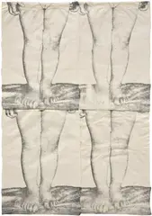 Kiki Smith, Untitled (Baby's Legs) (W. 11), 1990, Screenprint, on four sheets of handmade Indian paper mounted to Indian paper, the full sheets