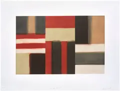 Sean Scully, Cut Ground Red, 2011, Etching and aquatint in colors, on Somerset paper, with full margins