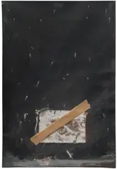 Antoni Tàpies, Ropa y Papel Sobre Negro (Cloth and Paper on Black) (A. 2907), 1975, Unique mixed media paper collage, on wove paper