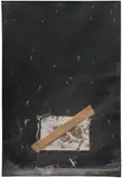 Antoni Tàpies, Ropa y Papel Sobre Negro (Cloth and Paper on Black) (A. 2907), 1975, Unique mixed media paper collage, on wove paper