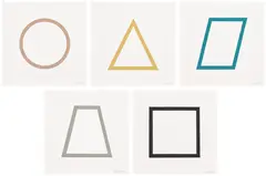 Sol LeWitt, Five Geometric Figures in Five Colors (K. 1986.06), 1986, The complete set of five screenprints in colors, on Hollands Register paper, with full margins