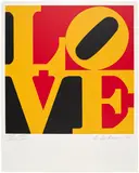 Robert Indiana, Die Deutsche Liebe (The German Love), from Graphik USA (S. 42), 1968, Screenprint in colors, on A.N.W. Crestwood Museum Edition paper, with full margins
