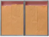 Christo & Jeanne-Claude, Double Show Window (S. 49), 1972, Multiple in two parts, with brown wrapping paper taped to Plexiglas, contained in the original artist's aluminum frames with pink painted interiors