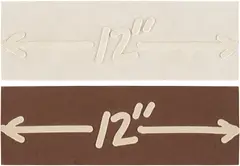 Mel Bochner, 12"; and 12", 2007, Two unique monoprints with woodcut and embossing, on handmade and-dyed Twinrocker paper, the full sheets