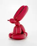 Jeff Koons, Balloon Rabbit (Red), 2017, Porcelain multiple painted in chrome, contained in the original Styrofoam-lined presentation box with silver printed signature