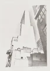 Charles Sheeler, Delmonico Building (G. 4, B. 4), 1926, Lithograph, on Rives paper, with full margins