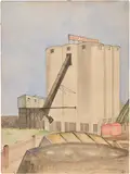 Miklos Suba, Coney Island (Great Eastern Coal), 1931, Unique watercolor and graphite drawing, on wove paper