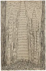 Abraham Walkowitz, Improvisation of New York, 1909, Unique black ink drawing, on laid paper