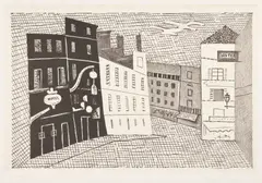 Stuart Davis, Rue de l'Echaudé (Echaudé Street) (C. & M. 12), 1929, Lithograph, on beige Chine collé to wove paper, with full margins