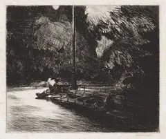 Edward Hopper, Night in the Park (Z. 20, L. 80), 1921, Etching, on Umbria paper, with full margins