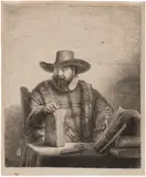 Rembrandt Harmensz van Rijn, Cornelis Claez. Anslo, Preacher (B., H. 271; H. 187, N.H. 197), 1641, Etching with drypoint, on laid paper with an indistinct Arms of Amsterdam watermark, with small margins