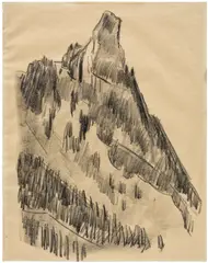 Marsden Hartley, Zugspitze, 1933, Unique crayon drawing, on light wove paper, framed