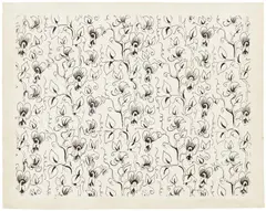 Charles E. Burchfield, Study for Wallpaper in Black and White, 1922-28, Unique ink drawing, on wove paper