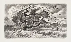 Charles E. Burchfield, Autumn Wind (C. 15), 1952, Lithograph, on wove paper, with full margins