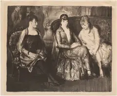 Elsie, Emma and Marjorie, Second Stone (Marjorie, Emma and Elsie) (M. 104) by George Bellows, 1921, Lithograph, on wove paper, with margins, sold Apr 2026