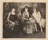 George Bellows, Elsie, Emma and Marjorie, Second Stone (Marjorie, Emma and Elsie) (M. 104), 1921, Lithograph, on wove paper, with margins