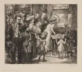 John Sloan, Copyist at the Metropolitan Museum (M. 148), 1908, Etching, on wove paper, with margins