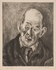Will Barnet, Old Man (C. 10), 1935, Etching, on Rives BFK paper, with margins