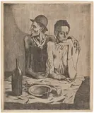 Pablo Picasso, Le repas frugal (The Frugal Meal), plate 1 from La Suite des Saltimbanques (Bl. 1, Ba. 2)