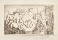 Nu allongé (Nude Lying Down) (V. 25) by Georges Braque, 1934, Etching, on J. Perrigot Arches paper, with full margins, offered Apr 2026