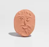 Visage (Face) (A.R. 243) by Pablo Picasso, 1954, Red earthenware medallion; ceramic, Madoura edition, sold Apr 2026