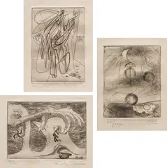Various Artists, Solidarité (Solidarity): five plates, 1938, The set of two etchings and three engravings, on Montval laid paper, with full margins, with text by Paul Éluard translated by Brian Coffey, table of contents and justification pages, signed by Éluard on the title page, all loose (as issued)