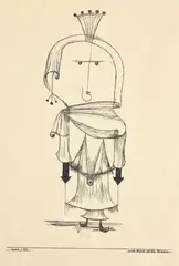 Paul Klee, Die Hexe mit dem Kamm, from Künstlerspende für das Deutsche Buchmuseum (The Witch with the Comb, from Artists' Donation to the German Book Museum) (K. 86), 1922, Lithograph, on pale yellow imitation Japan paper, with full margins