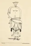 Paul Klee, Die Hexe mit dem Kamm, from Künstlerspende für das Deutsche Buchmuseum (The Witch with the Comb, from Artists' Donation to the German Book Museum) (K. 86), 1922, Lithograph, on pale yellow imitation Japan paper, with full margins