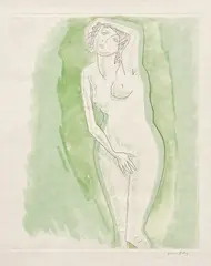 Man Ray, Souvenir d'une femme (Kiki) (Memory of a Woman) (A. 19), 1971, Etching and aquatint in colors, on Japon paper, with full margins