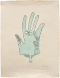 Man Ray, Main bleue (Blue Hand) (A. 100), 1971-1972, Etching and aquatint in colors, on Japon paper, with full margins