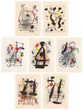Hai-Ku (M. 550-6, see C. bks 118) by Joan Miró, 1967, The complete set of seven lithographs in colors, on Arches paper, with full margins, accompanied by the original black c, sold Apr 2026