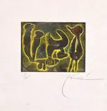 Joan Miró, Saccades: one plate (D. 331, see C. bks 77), 1962, Etching and aquatint in colors, on Japan paper, with full margins