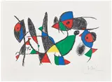 Joan Miró Lithographe II: one plate (M. 1045, see C. bks 198) by Joan Miró, 1975, Lithograph in colors, on Arches paper, with full margins, sold Apr 2026