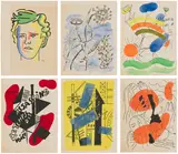 Fernand Léger, Les Illuminations (The Illuminations) (S. 24-38), 1945, The complete set of 15 lithographs, 6 with pochoir in watercolor, on Lana paper, the full sheets and with full margins, with title page, text in French by Arthur Rimbaud, justification and table of contents, all folded (as issued), all contained in the original folio and slipcase