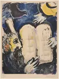 Marc Chagall, Moïse et les tables de la loi (Moses and the Tablets of the Law) (M. 363), 1962, Lithograph in colors, on Arches paper, with full margins
