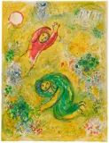 Marc Chagall, Les fleurs saccagees, from Daphnis et Chloé (The Trampled Flowers, from Daphnis and Chloé) (M. 342, see C. bks 46), 1961, Lithograph in colors, on Arches paper, the full sheet