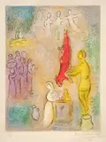 Marc Chagall, Sacrifice aux nymphs, from Daphnis et Chloé (Sacrifice to the Nymphs, from Daphnis and Chloé) (M. 330, see C. bks 46), 1961, Lithograph in colors, on Arches paper, with full margins